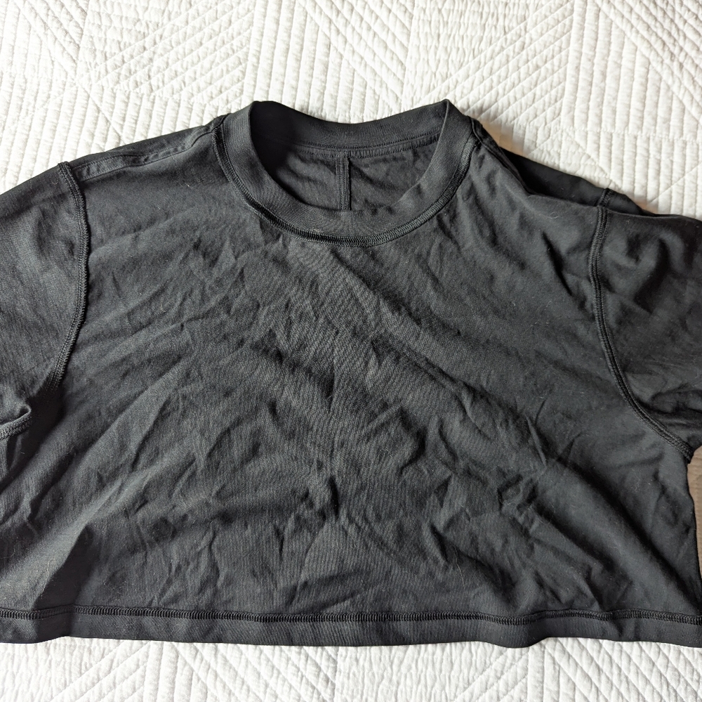 Black Lululemon All Yours Cropped T-shirt